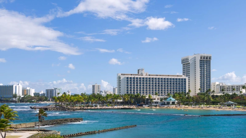 Condado Beach San Juan Puerto Rico ocean and skyline