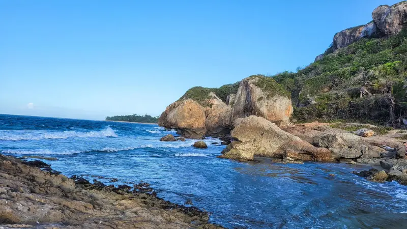 Survival Beach Puerto Rico cliffs and rock formations