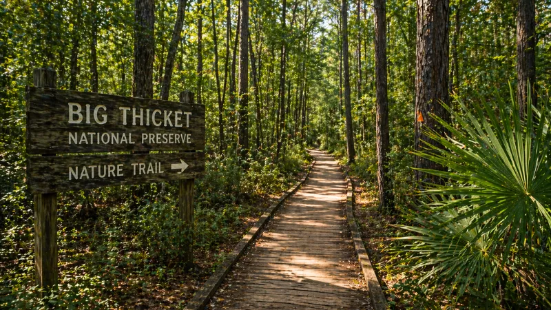 big thicket national preserve east texas hiking trail forest path scenic nature