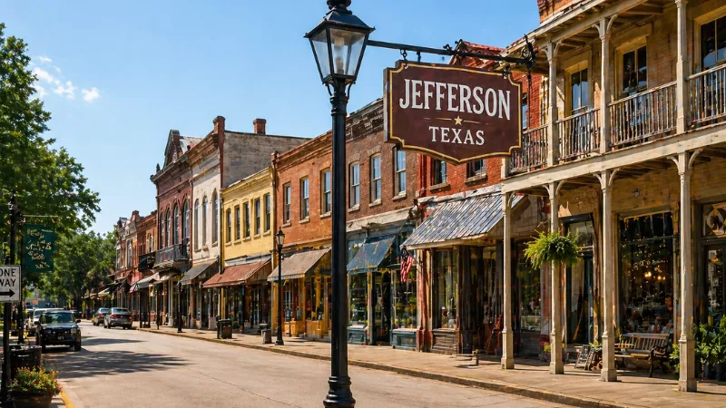 jefferson texas historic downtown street small town shops east texas