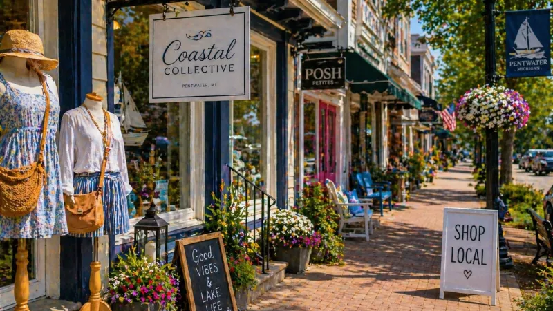 pentwater michigan local boutiques shopping downtown small shops