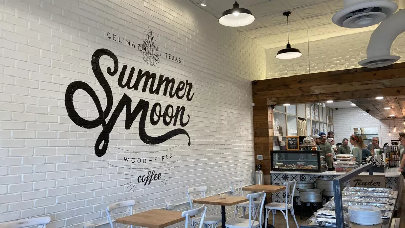 Toasted Walnut Table & Market Celina Texas cozy cafe interior with modern decor and brunch seating