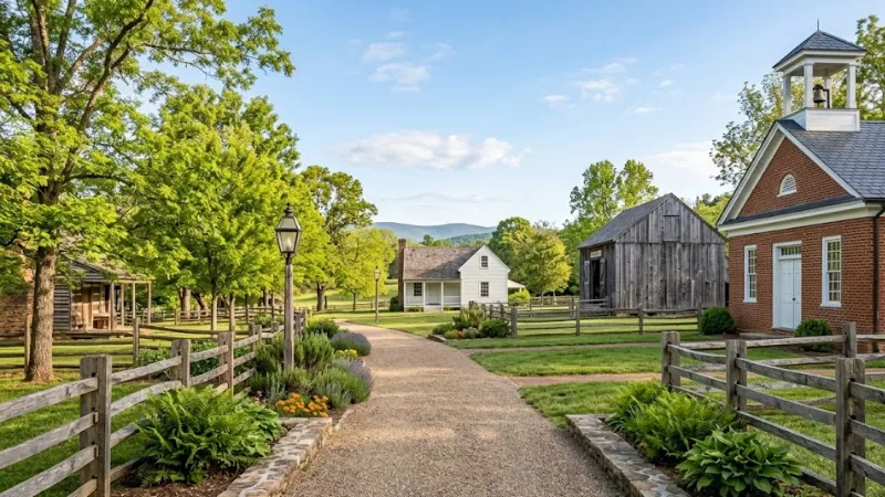Restored 19th century buildings at Shenandoah Heritage Village included free with Luray Caverns admission