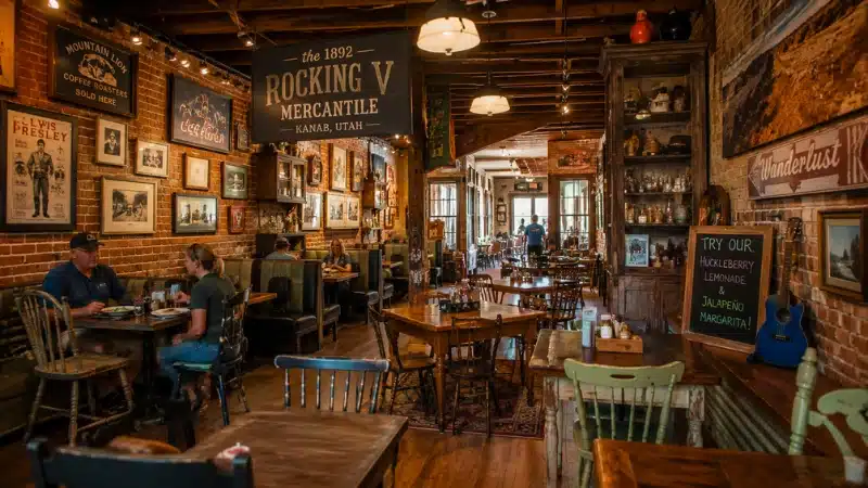 Rocking V Cafe interior dining room downtown Kanab Utah