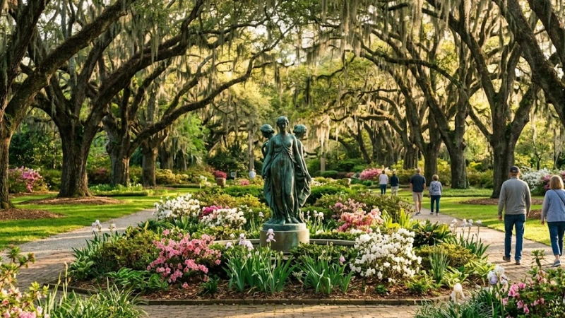 Weekend in Pawleys Island: A Real 2-Day Plan 5 Live oak alley and sculpture at Brookgreen Gardens near Pawleys Island
