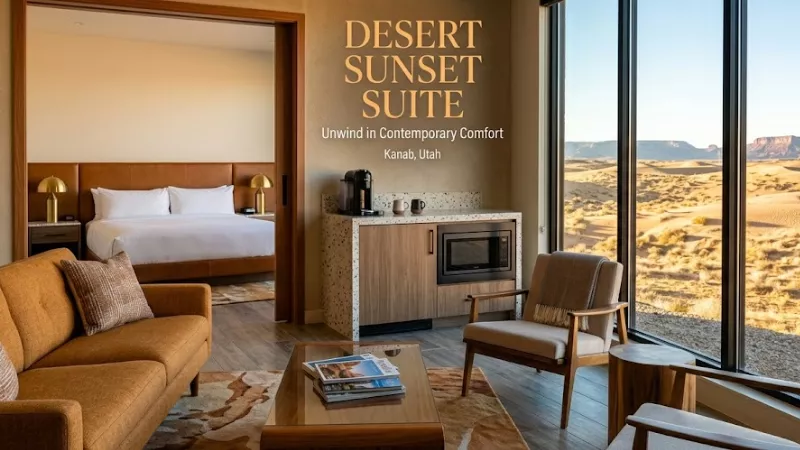 SpringHill Suites Kanab Utah modern suite interior with kitchenette
