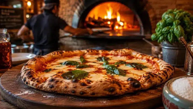 Wood-fired pizza at Peekaboo Canyon Wood Fired Kitchen Kanab Utah