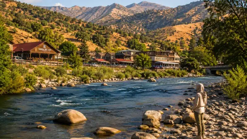 Riverfront lodges along the Kaweah River in Three Rivers, the closest gateway town to Sequoia National Park