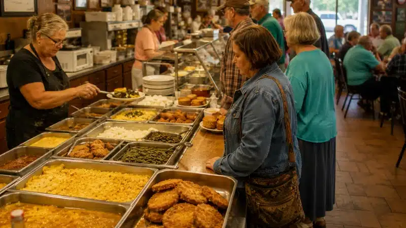 Meat-and-three lunch counter at Arnold's Country Kitchen in Nashville