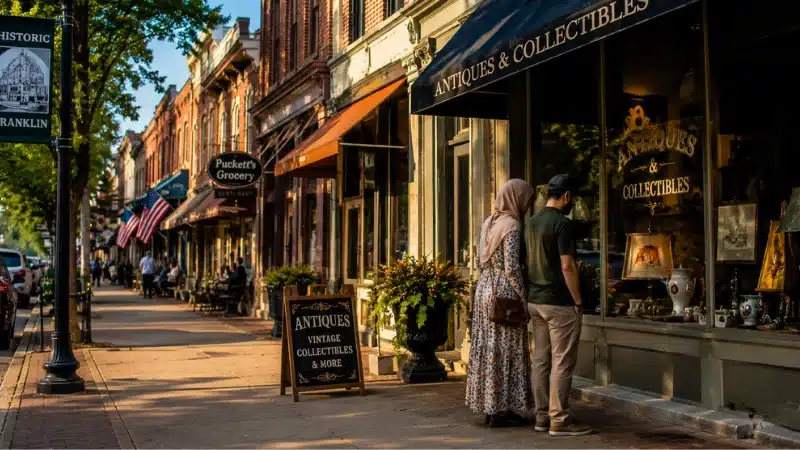 Historic downtown Franklin, a 30-minute drive from Nashville and a common half-day trip add-on
