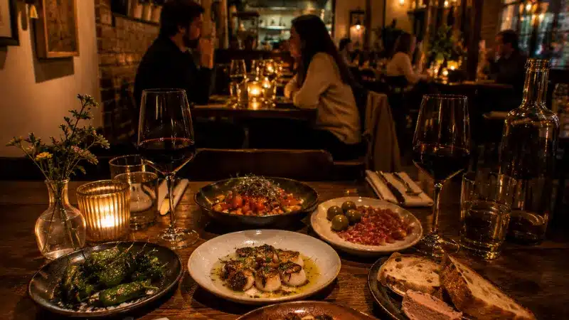 Date night table setting at Peninsula in East Nashville